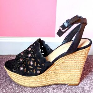 Marc Fisher Black Suede Espadrille